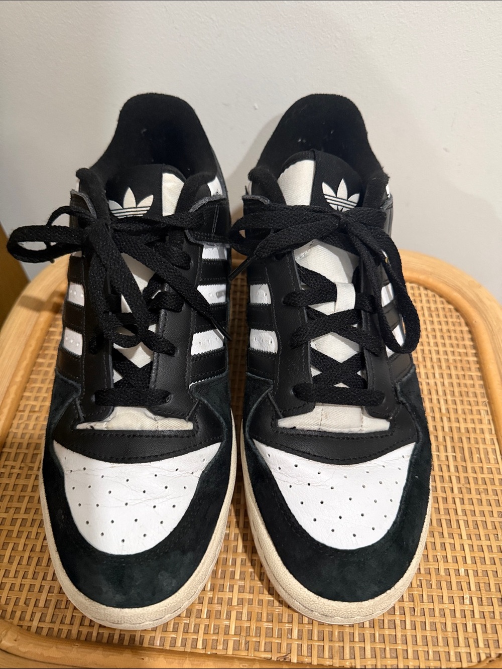 adidas Black and White Court Style Sneakers